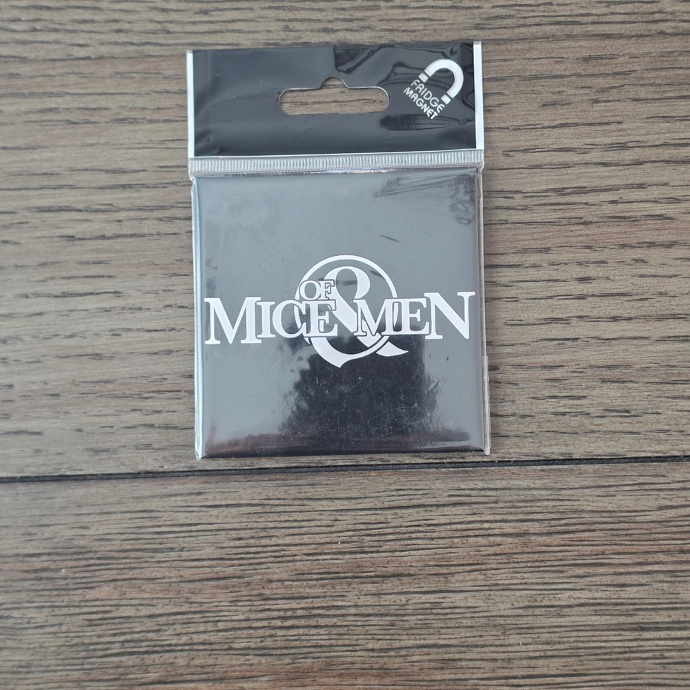 Of Mice & Men Band Logo Fridge Magnet Black White Metalcore Music NWT